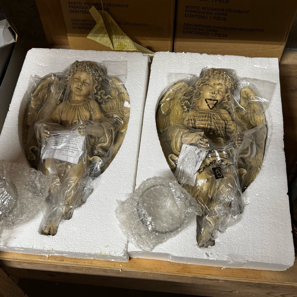Angelic candle holders wall sculp